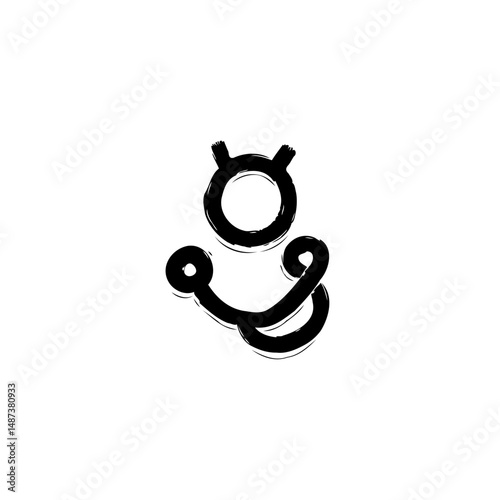 Abstract minimalist artistic taurus glyph design element, horoscope sign icon
