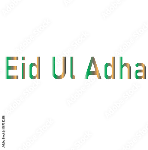 Eid Ul Adha Word in design and White Colour Background in design 