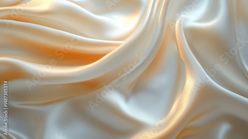 Cream Beige Silk Satin Fabric Drape Texture Background