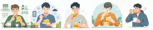 vector boy eating cheese