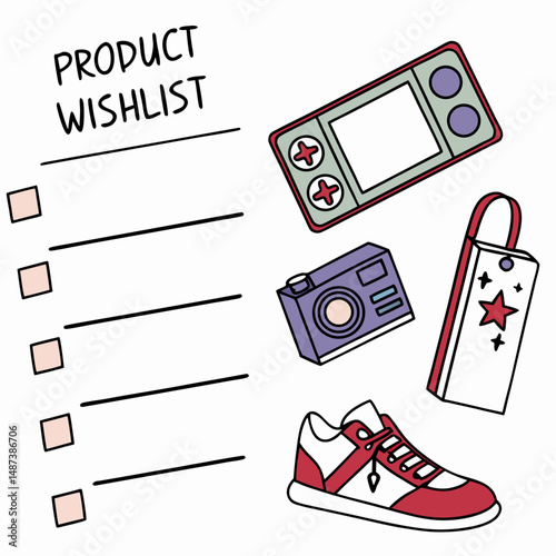 product wishlist design vector white background