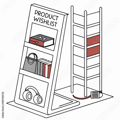 product wishlist design vector white background