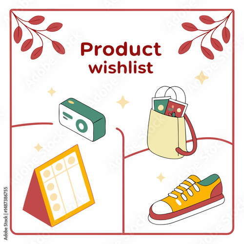 product wishlist design vector white background