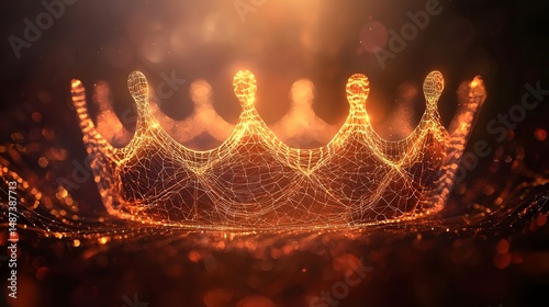 33. Crown-like shape made of interlocked lines glowing dimly