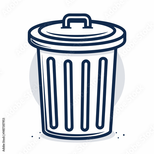 Create a bold, vector illustration of a trash can icon with a prominent "1" indicator, suggesting recycling bin 1.  High resolution, clean lines.