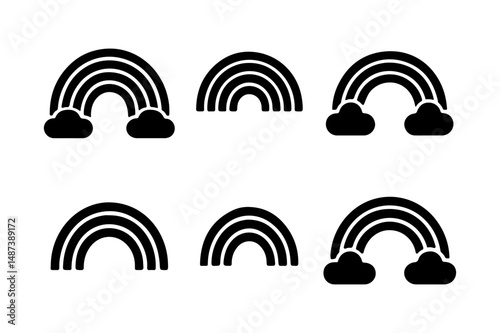 Silhouette of rainbow graphics bundle for digital crafts and printables