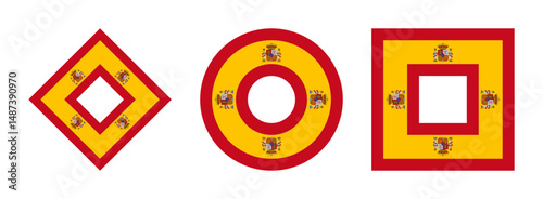 spain flag icon set. vector illustration isolated on white background