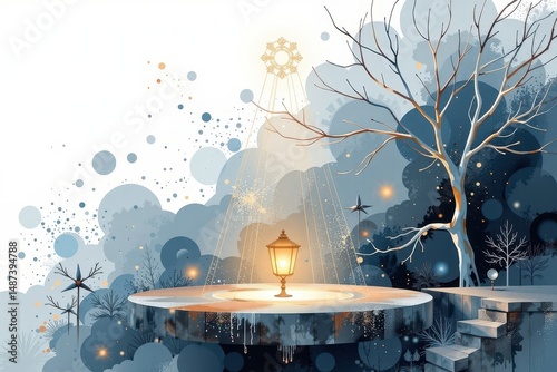 imagine a mesmerizing watercolor clipart illustration set against a pristine white background, the scene is viewed from a top down perspective