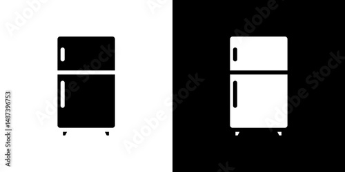 Fridge icon in solid flat trendy design style.