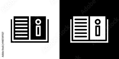 guide book icon in solid flat trendy design style.