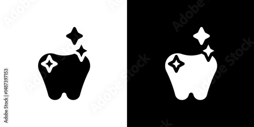 clean tooth icon in solid flat trendy design style.