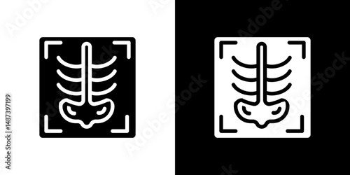 X-ray scan icon in solid flat trendy design style.