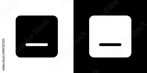 Window Minimize icon in solid flat trendy design style.