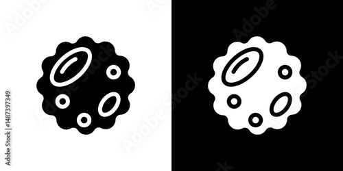 White blood cell icon in solid flat trendy design style.