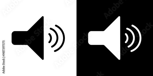 Volume icon in solid flat trendy design style.