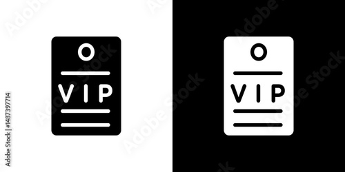 VIP pass icon in solid flat trendy design style.