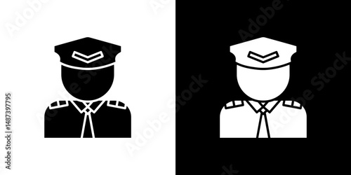 User pilot icon in solid flat trendy design style.