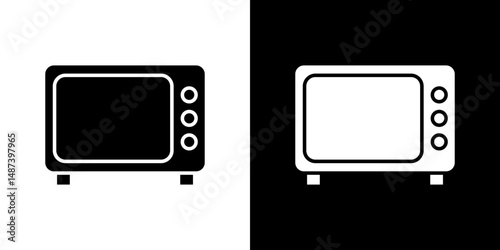 Tv retro icon in solid flat trendy design style.