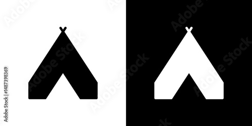 Tent icon in solid flat trendy design style.