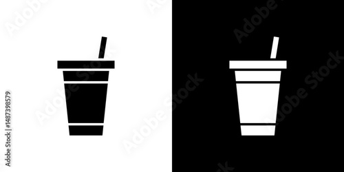 Swoosh Cup icon in solid flat trendy design style.