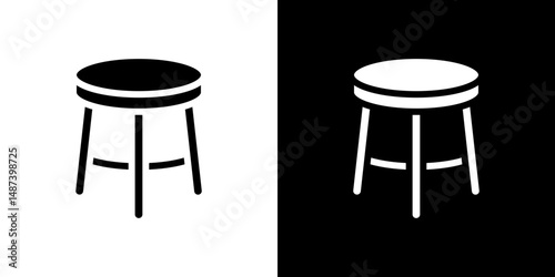 Stool icon in solid flat trendy design style.