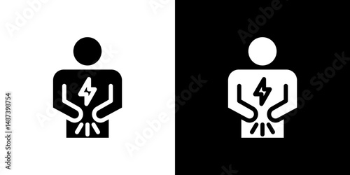 Stomachache icon in solid flat trendy design style.
