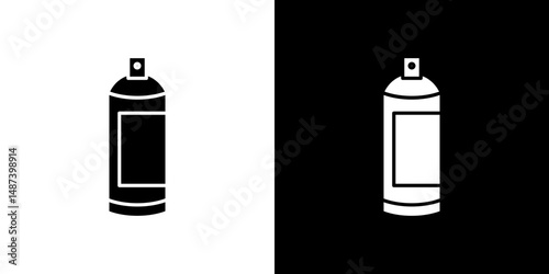 Spray can icon in solid flat trendy design style.
