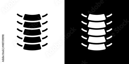 Spinal column icon in solid flat trendy design style.