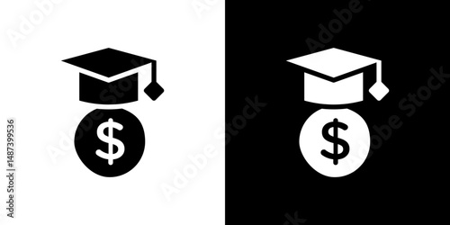 Scholarship icon in solid flat trendy design style.