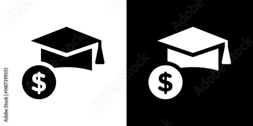 Scholarship fund icon in solid flat trendy design style.