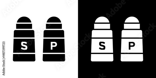 Salt pepper icon in solid flat trendy design style.