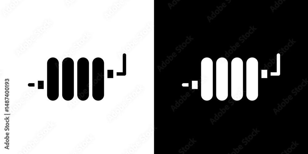 Obraz premium Radiator icon in solid flat trendy design style.