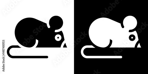 Rat icon in solid flat trendy design style.