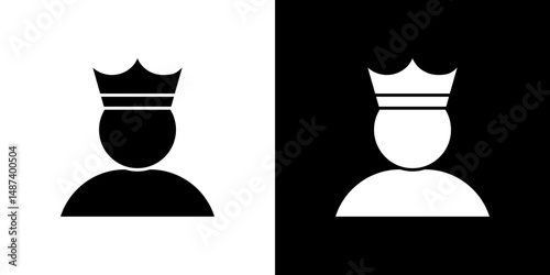 Premium User icon in solid flat trendy design style.