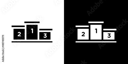 Podium icon in solid flat trendy design style.