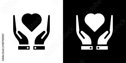 Philanthropy icon in solid flat trendy design style.