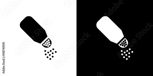 Pepper shaker icon in solid flat trendy design style.