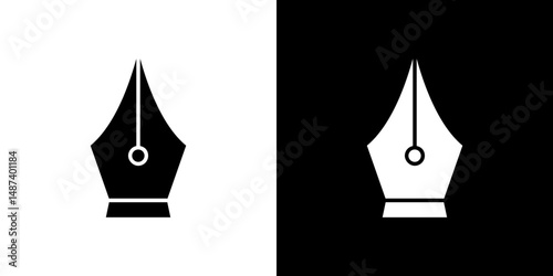 Pen nib icon in solid flat trendy design style.