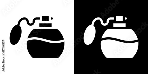 Parfum icon in solid flat trendy design style.