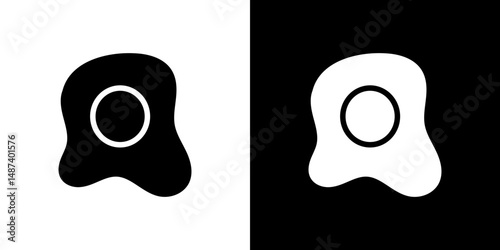 Omelet icon in solid flat trendy design style.
