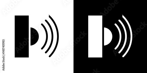 Motion sensor icon in solid flat trendy design style.