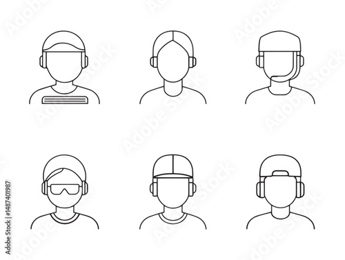 Minimalist IT support line art vector for tech solutions