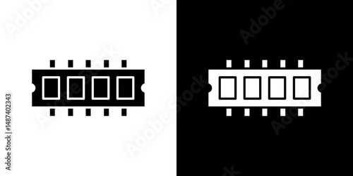 Memory icon in solid flat trendy design style.