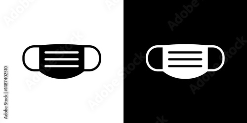 Mask face icon in solid flat trendy design style.