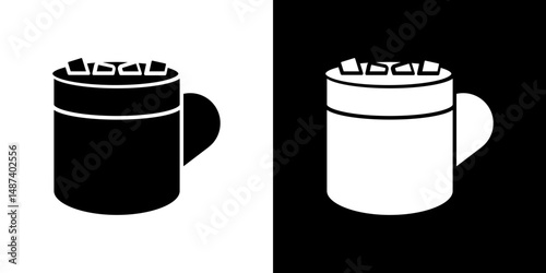 Marshmallows Mug icon in solid flat trendy design style.