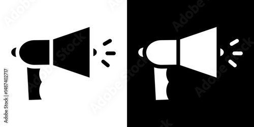 Loud Speaker icon in solid flat trendy design style.