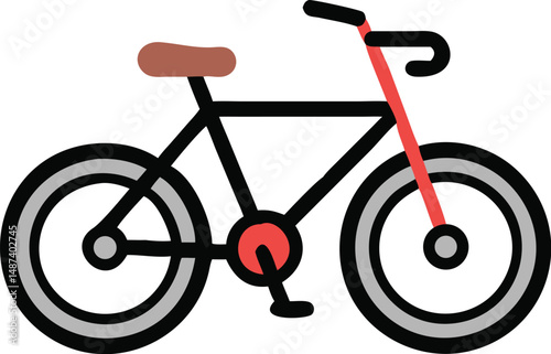 Bike Icon Simple Design Transportation Ride Wheel