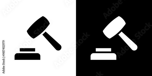 Law icon in solid flat trendy design style.