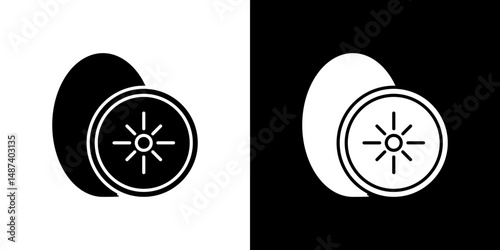Kiwi icon in solid flat trendy design style.