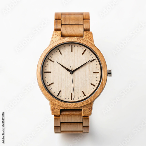 Minimalist wooden watch with sustainable design photo